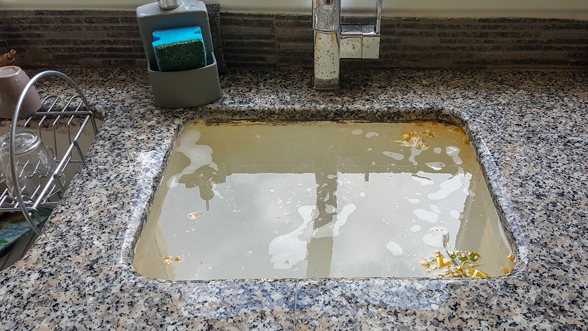 kitchen sink not draining winter